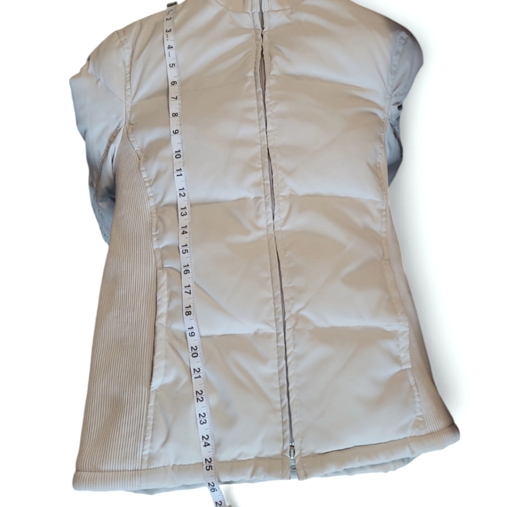 Women's GAP Down Puffer Jacket Cream Medium Vintage Y2K! - Picture 13 of 14